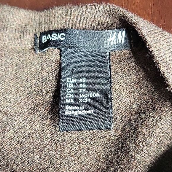 ×H & M Brown Button Up Cardigan Sweater XS‎ - Picture 5 of 5